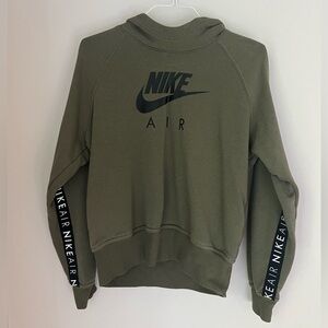 Olive green size medium Nike Air women’s crop hoodie.
